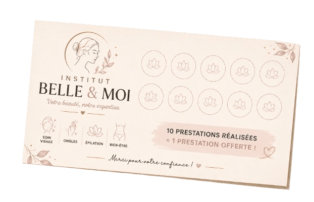 Carte de fidélité papier — institut de beauté