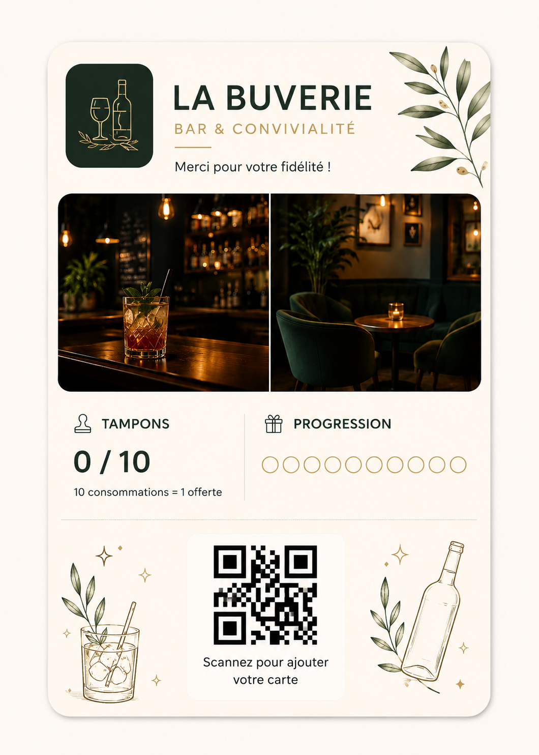 Carte de fidélité La Buverie — Bar & Convivialité